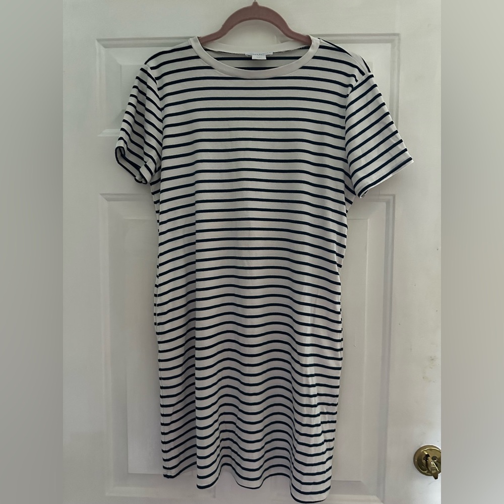 Medium Cynthia Rowley Black and White Striped Mini Dress
